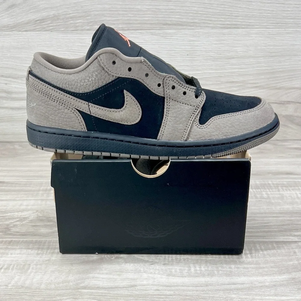 Nike Air Jordan 1 Low  Shoes Black Olive Gray Mango IB7109-005 Men's Size 8